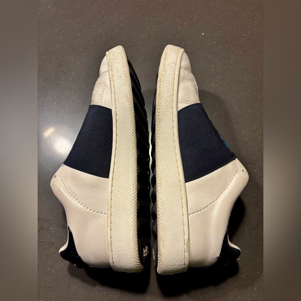 Coach Men's C101 Banded Sneakers- White and Navy Leather - Size 10 - Picture 5 of 11